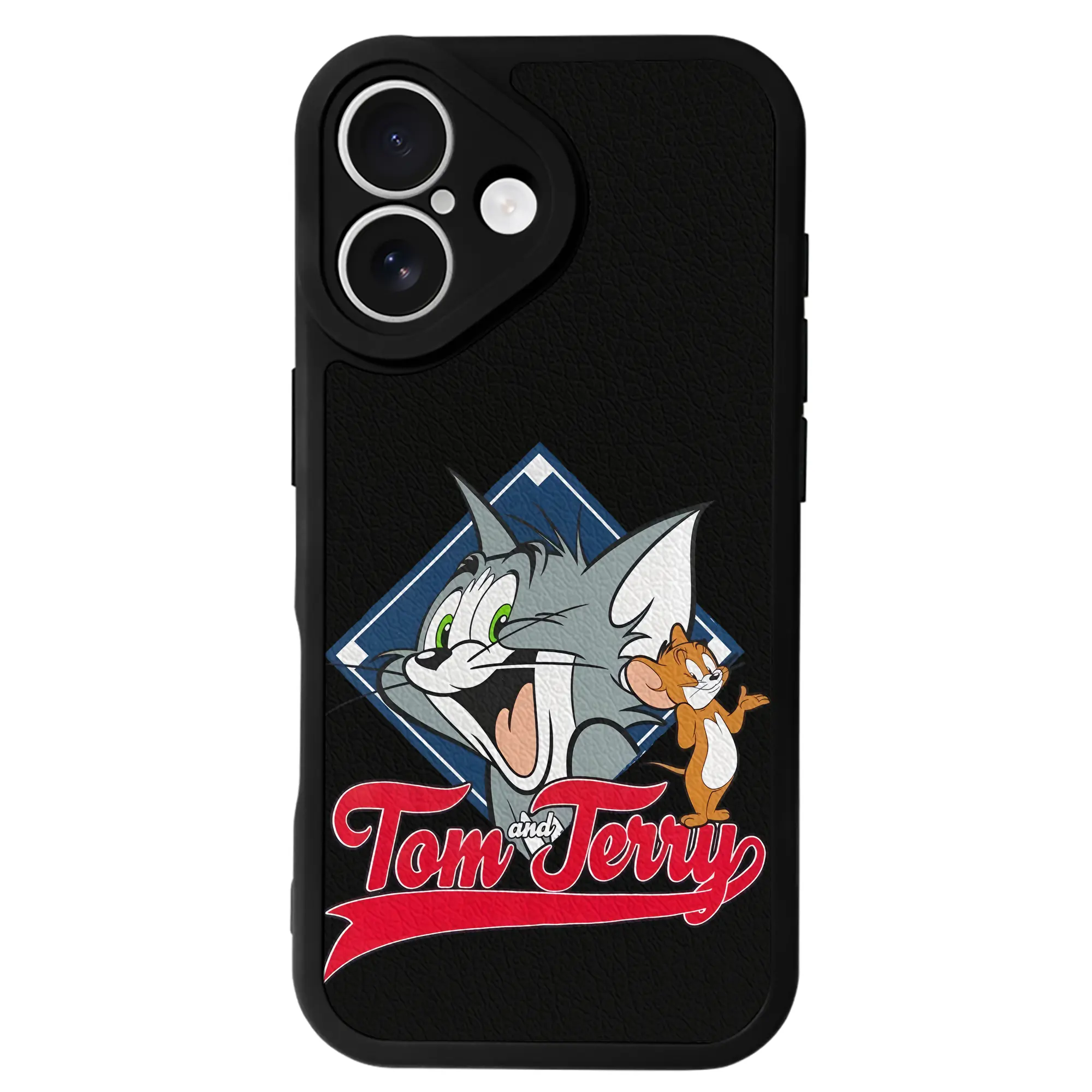 トムとジェリー グッズ トム - IPhone 16シリーズ対応 ・ シリコンスマホケース ・ レザー調 ・ 高精度フィット ・ 耐衝撃 ・ ワイヤレス充電対応 ・ 精密カット